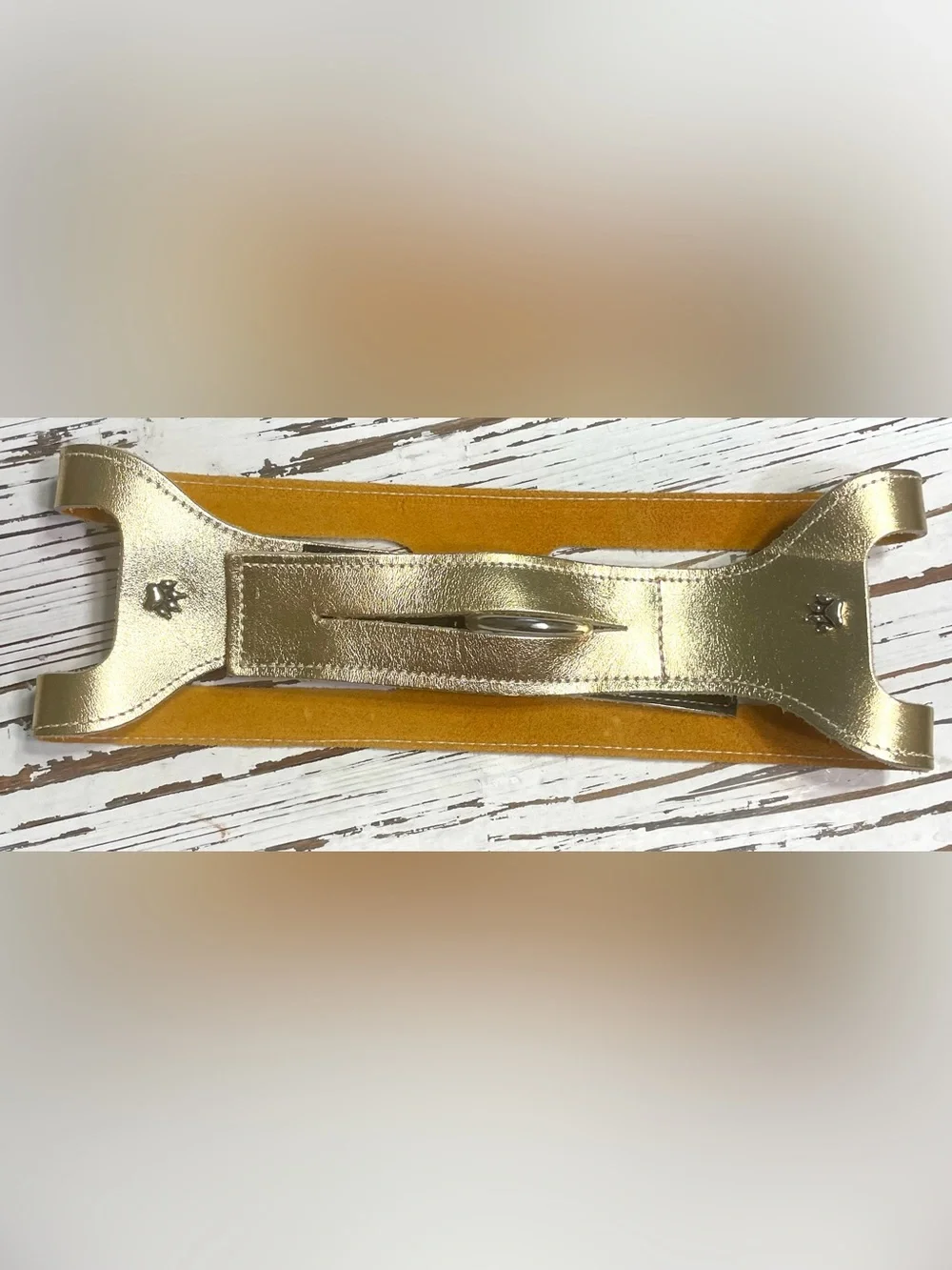 Metallic Gold Leather Step-in Choke Free Harness 25 inches